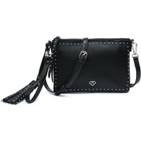 JFY Women's Studs Tassel Zip Top Cross Body Bag in Black