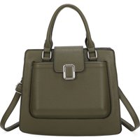 JFY Women's Two Handles Flap Zip Top Tote Bag in Green