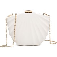JFY Women's Carri Co. Shell Shape Pu Clutch Bag in Off-White