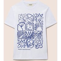 Urban Bloom Round Neck Front Printed Short Sleeved T Shirt