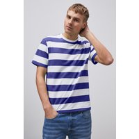 Combed Cotton Y D Horizontal Stripe Short Sleeve T shirt