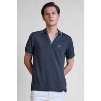 Cuban Collar Contrast Tipping Polo Shirt