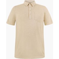 Linen Blended Solid Short Sleeve Polo Shirt
