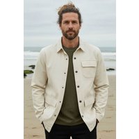 Rapanui Clothing Men's Cotton Overshirt in Beige | Size: Small