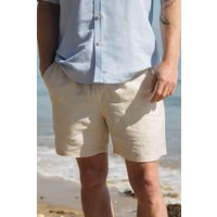 Rapanui Clothing Men's Linen Shorts in Beige | Size: 2XL