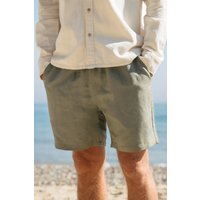 Rapanui Clothing Men's Linen Shorts in Olive | Size: 2XL