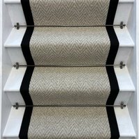Andes Grey Stair Runner 100% Cotton Border cm x 700 cm