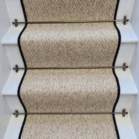Debenhams Deal Enjoy 20% Off RainbowHome Herringbone Stair Runner in Beige