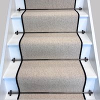 Keswick Cream Fleck Weave Stair Runner 100% Wool Edge cm x 600 cm