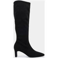Gaze Slim Block Heel Chisel Toe Stretch Knee Boot