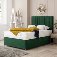 Bed Choices Alaska Divan Bed 2 drawers, Mattress & 54" Floor Standing Headboard in Emerald | Size: Double