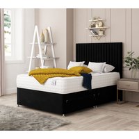 Bed Choices Manhattan Divan Bed 2 drawers, Mattress & 54" Floor Standing Headboard in Black | Size: Single