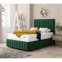 Bed Choices Moscow Divan Bed 2 drawers, Mattress & 54" Floor Standing Headboard in Emerald | Size: Super King