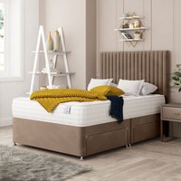 Bed Choices Manhattan Divan Bed 4 drawers, Mattress & 54" Floor Standing Headboard in Brown | Size: Super King