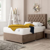 Bed Choices Windsor Upholstered Divan Bed With 2 drawers, Mattress & 26" Headboard in Brown | Size: Double