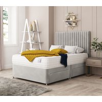 Bed Choices Manhattan Divan Bed With 2 drawers & 26" Headboard in Silver | Size: Double