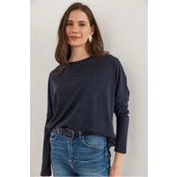 Regular Fit Crew Neck Batwing Wool Sweater