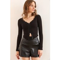Slim Fit Lace Detail Blouse