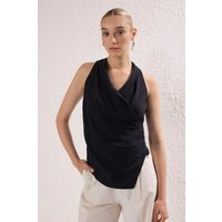 Draped Wrap V Neck Modal Sleeveless Top