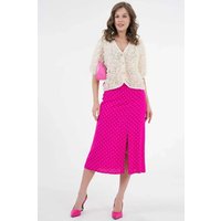 Plain Midi Woven Skirt Slit Detail