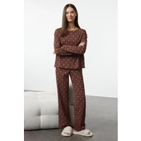 Relaxed Fit Pyjama Set Polka Dot & Heart Print
