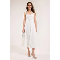 Elegant Line Midi Dress Sweetheart Neck & Straps