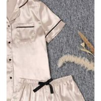 Lulabay Personalised Satin Short Pyjamas in Gold | Size: 3-4 Years