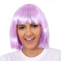 I Love Fancy Dress Purple Bob Wig | Size: 24 Pack