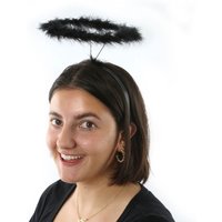 I Love Fancy Dress Feathered Black Angel Halo Headband Accessory | Size: 3 Pack