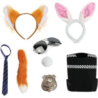I Love Fancy Dress Nick & Judy Couples Costume | 8 Pcs | Size: Medium