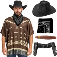 I Wild Western Costume 5 Pcs Suede Cowboy Hat