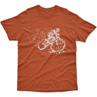 Bad Zebedee Men's Particle Dot Cyclist T-Shirt in Terracotta | Size: Large
