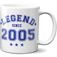 Bad Zebedee Legend Since 2005 21st Birthday Anniversary Mug in Blue | Size: 300ml