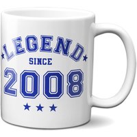 Bad Zebedee Legend Since 2008 18th Birthday Anniversary Mug in Blue | Size: 300ml