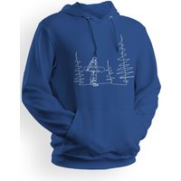 Bad Zebedee Men's Snowboarder Line Drawing Hoodie in Royal | Size: XS