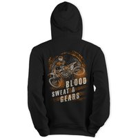 Blood Sweat & Gears Back Print Motorbike Hoodie