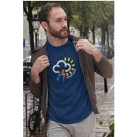 Bad Zebedee Men's British Summer Weather Symbol T-Shirt in Navy | Size: Large