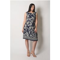 Floral Print Sleeveless Dress Border Detail
