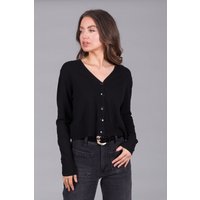 SOLO Women's V-Neck Knit Cardigan in Black | Size: 10