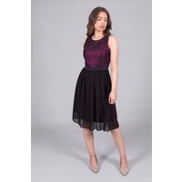 SOLO Women's Sleeveless Lace Bodice Occasion Dress in Black | Size: 16