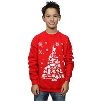 Star Wars Boy's Christmas Tree Sweatshirt in Red | Size: 9 Years
