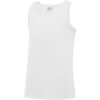 AWDis Just Cool Sleeveless Vest Top in White | Size: 9 Years