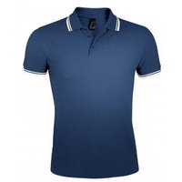 SOL'S Men's Pasadena Tipped Short Sleeve Pique Polo Shirt in Mid Navy | Size: Large