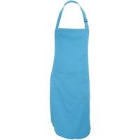 Dennys Catering Bib Apron With Pocket One Size in Mid Blue