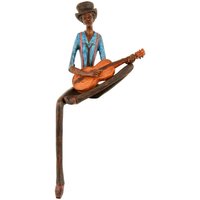 Hill Interiors Sitting Jazz Band Strings Guitar in Brown