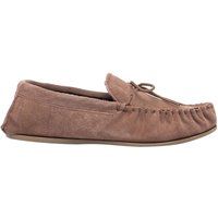Mokkers Men's Bruce Real Suede Moccasin Slippers in Taupe | Size: 9