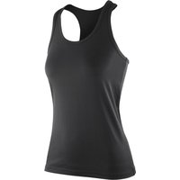 Spiro Women's Impact Softex Sleeveless Fitness Vest Top in Black | Size: Large