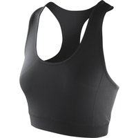 Spiro Women's Impact Softex Plain Crop Top in Black | Size: Small