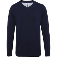 Asquith & Fox Men's Cotton Rich V-Neck Sweater in Navy | Size: Small