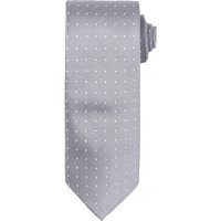 Premier Men's Micro Dot Pattern Formal Work Tie in Metallic Silver